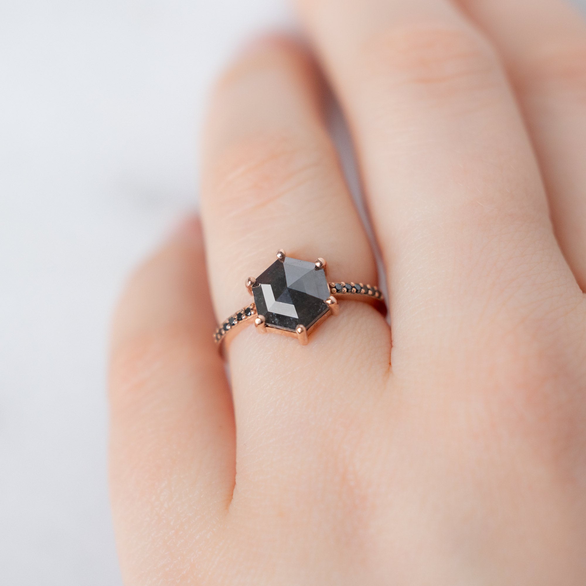 The Willow Ring | Build Your Own Hexagon Black Diamond Engagement Ring