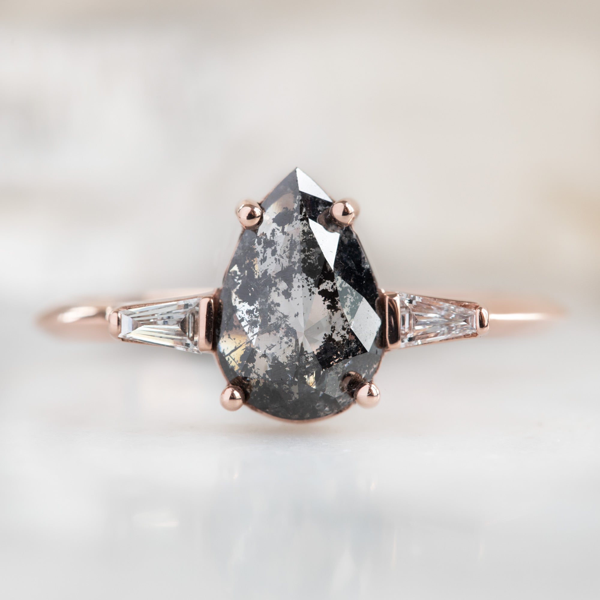 The Ash Ring | Build Your Own Pear Black Diamond Engagement Ring