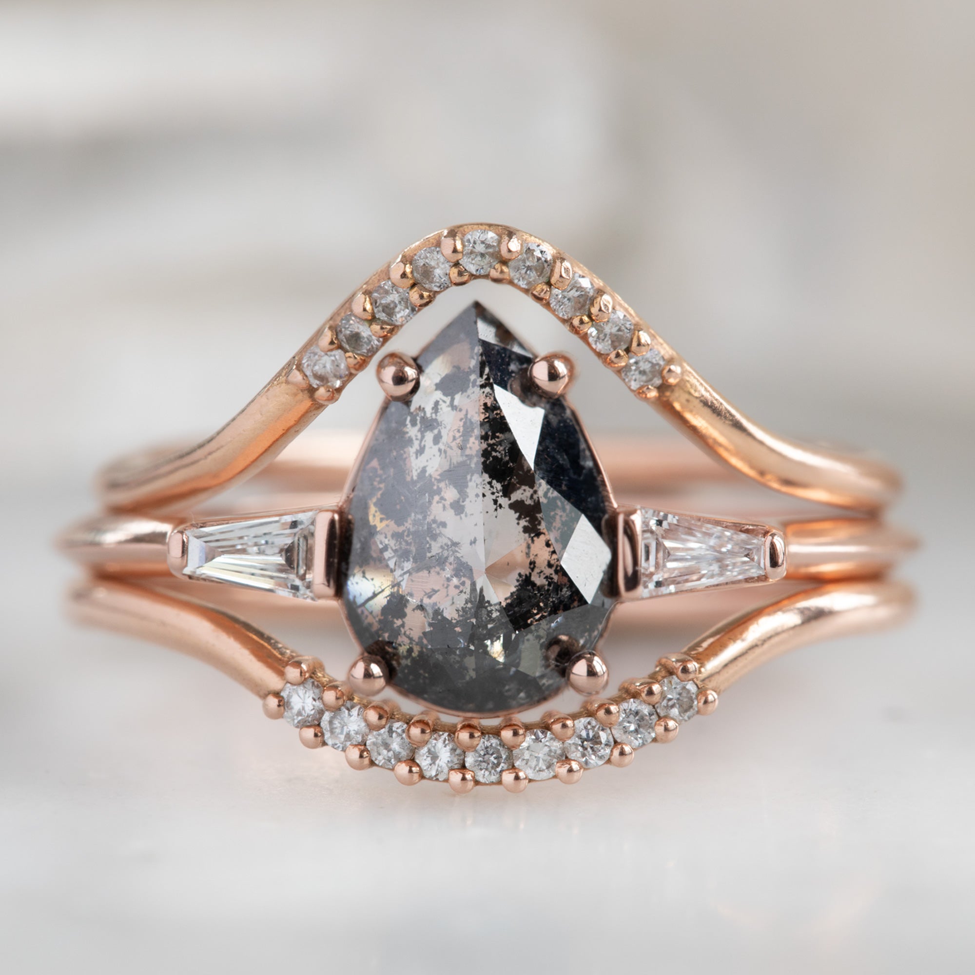 The Ash Ring | Build Your Own Pear Black Diamond Engagement Ring