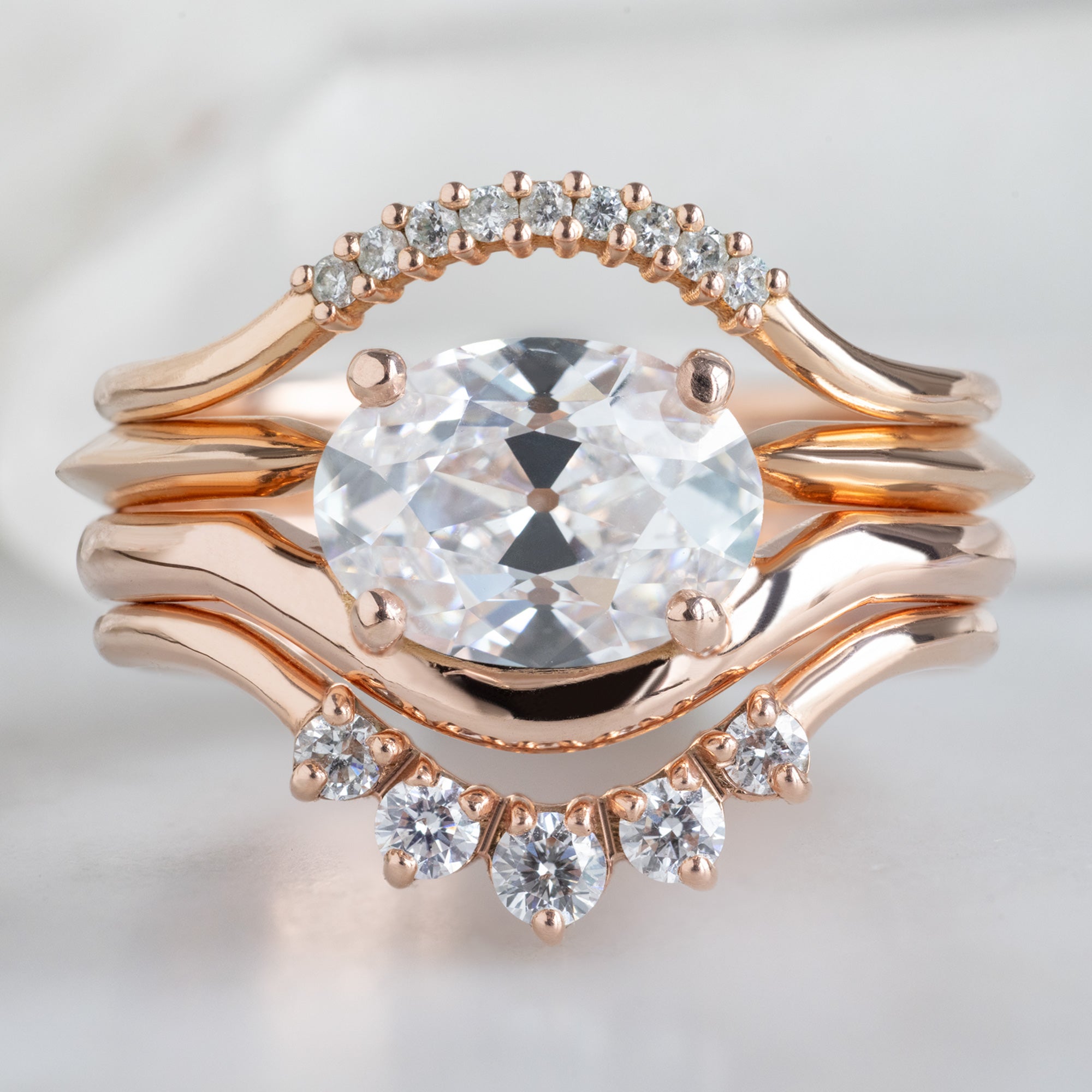 Alexis Russell  Engagement Rings The Wave Ring | 1.51ct Lab Grown Oval White Diamond in 14K Rose Gold