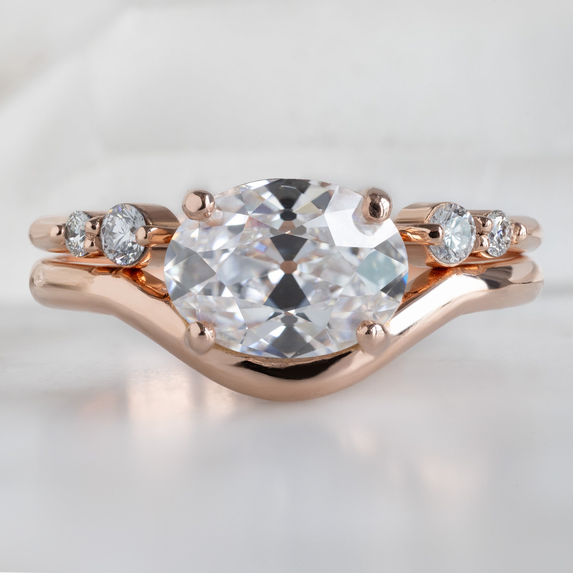 Alexis Russell  Engagement Rings The Wave Ring | 1.51ct Lab Grown Oval White Diamond in 14K Rose Gold