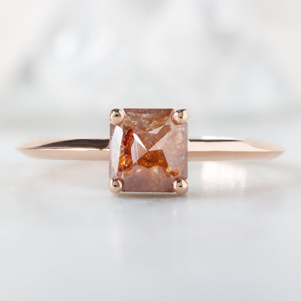 Alexis Russell  Engagement Rings The Bryn Ring | .54ct Emerald Cut Red Diamond in 14K Rose Gold