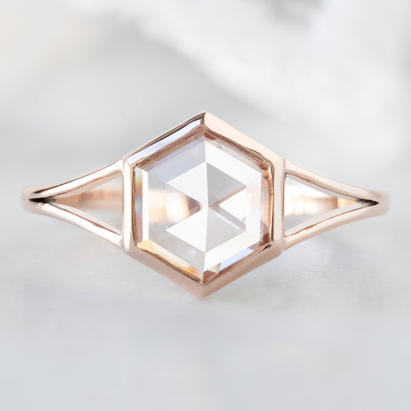 Alexis Russell  Engagement Rings The Magnolia Ring | 1.14ct Lab Grown Pink Hexagon Diamond in 14K Rose Gold