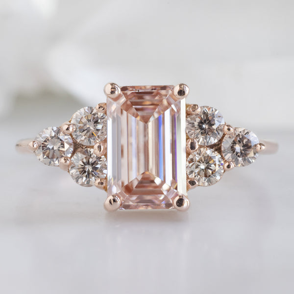 Alexis Russell  Engagement Rings The Ivy Ring | with a 1.65ct Lab Grown Emerald Cut Pink Diamond in 14K Rose Gold