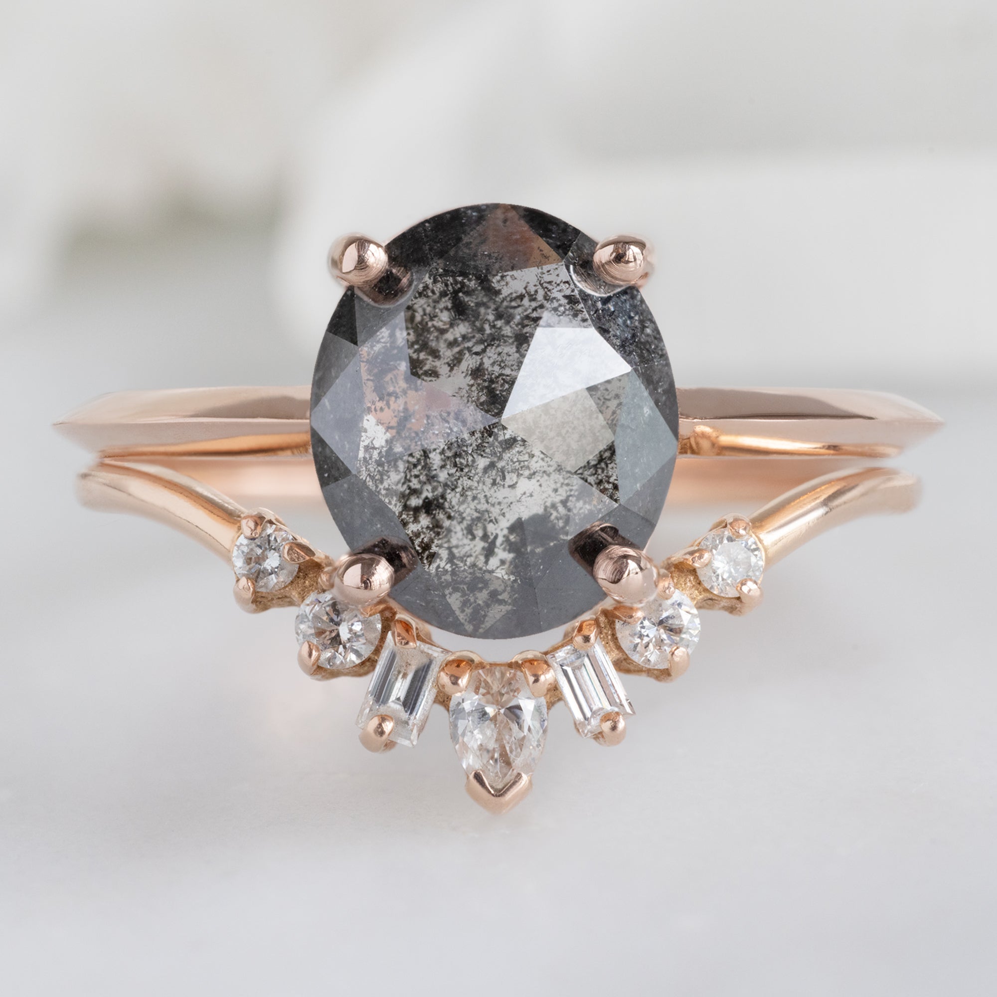 Alexis Russell  Engagement Rings The Bryn Ring | Build Your Own Oval Salt and Pepper Diamond Engagement Ring
