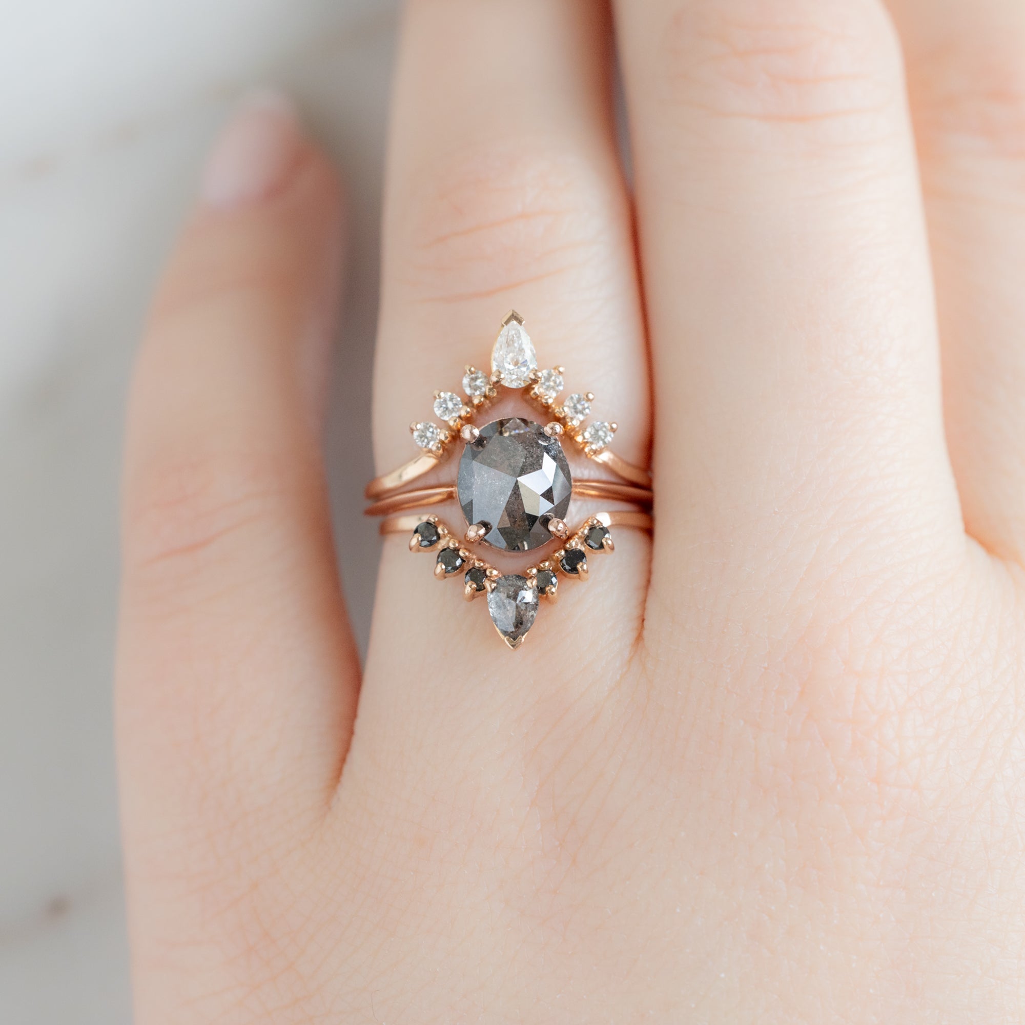 Alexis Russell  Engagement Rings The Bryn Ring | Build Your Own Oval Salt and Pepper Diamond Engagement Ring