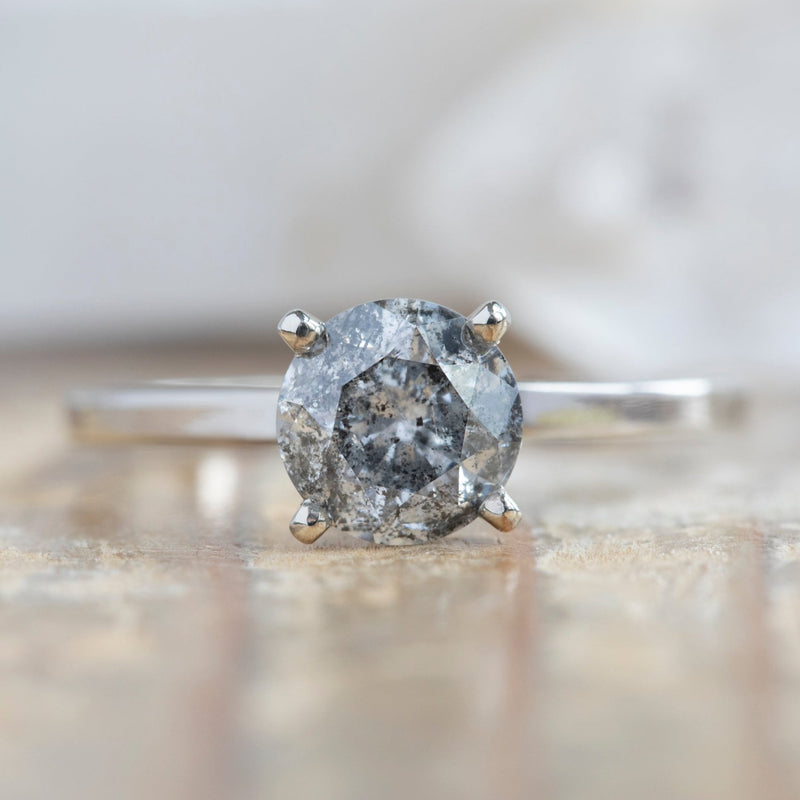 Salt and pepper diamond white gold ring clearance