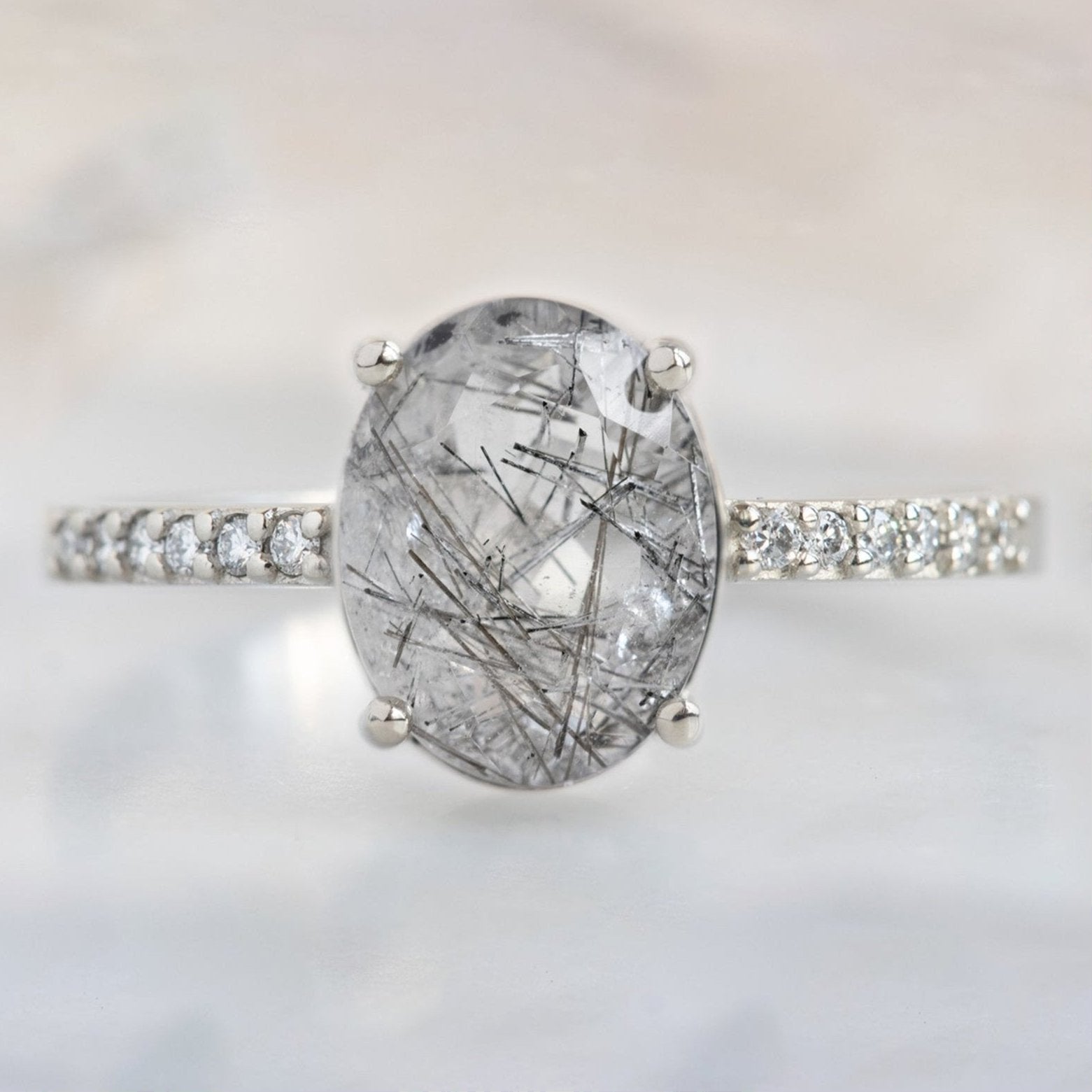 Alexis Russell  Engagement Rings The Willow Ring | with a 1.33ct Oval Tourmaline In Quartz in 14K White Gold