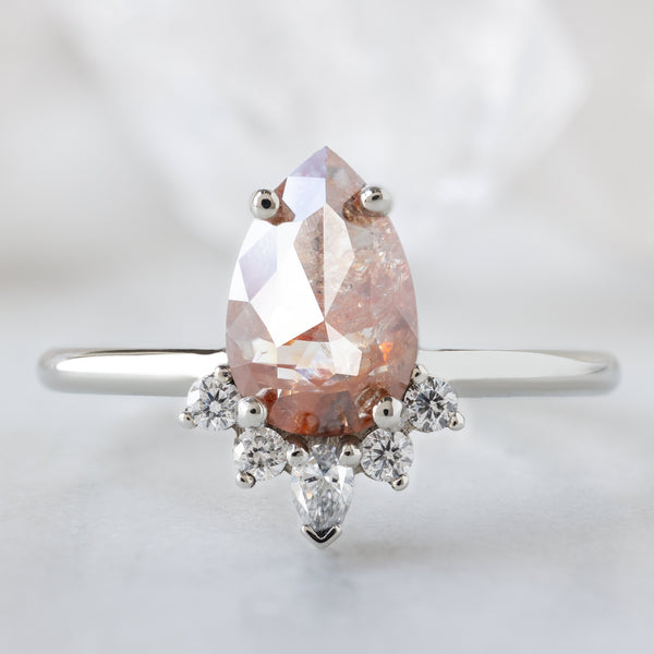 Alexis Russell  Engagement Rings The Aster Ring | 1.15ct Pear Red Diamond in 14K White Gold