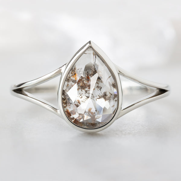 Alexis Russell  Engagement Rings The Magnolia Ring | .96ct Pear Red Diamond in 14K White Gold