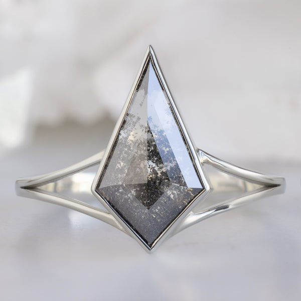 Alexis Russell  Engagement Rings The Magnolia Ring | 1.66ct Lab Grown Kite Salt and Pepper Diamond