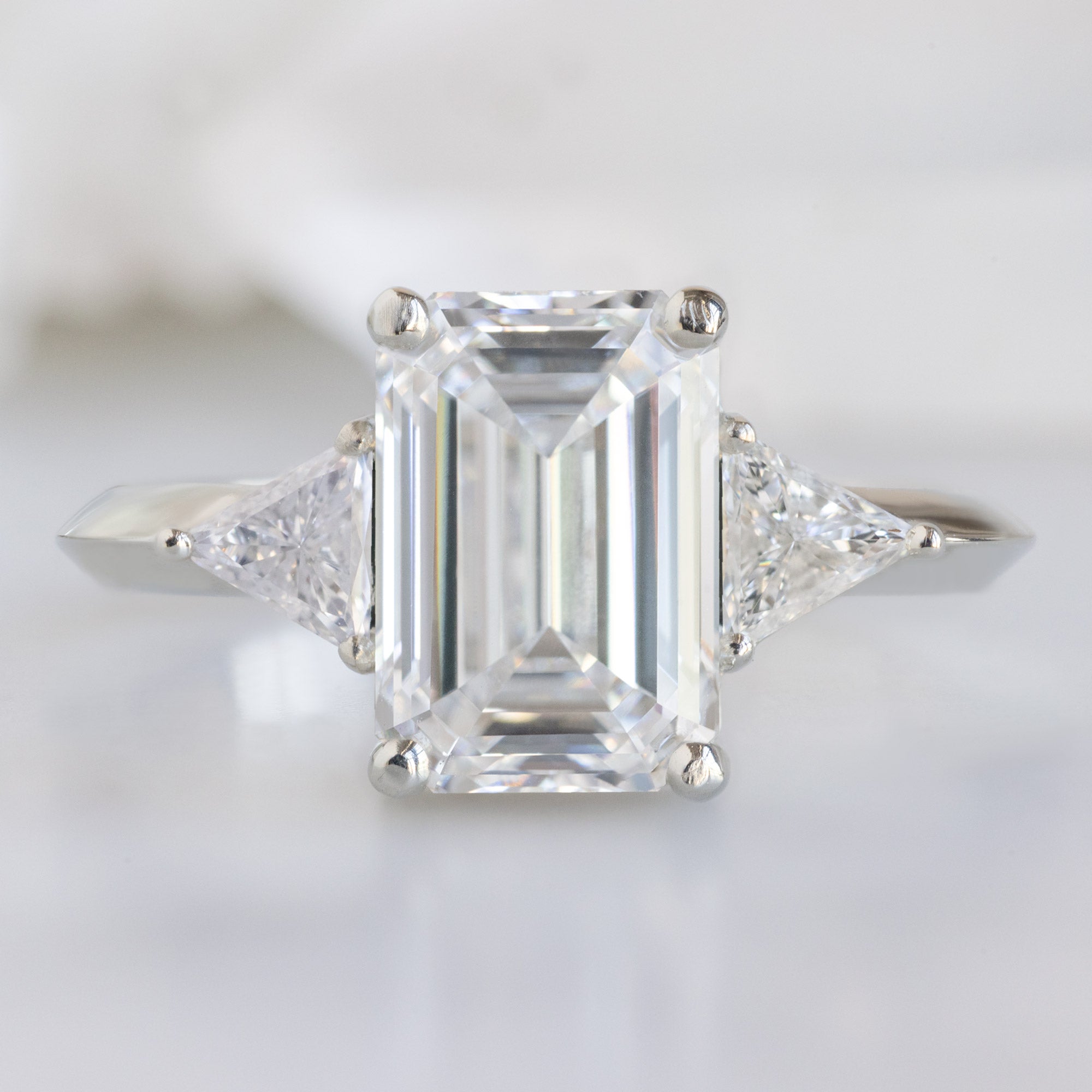Alexis Russell  Engagement Rings The Jade Ring | 1.83ct Lab Grown Emerald Cut White Diamond in 14K White Gold