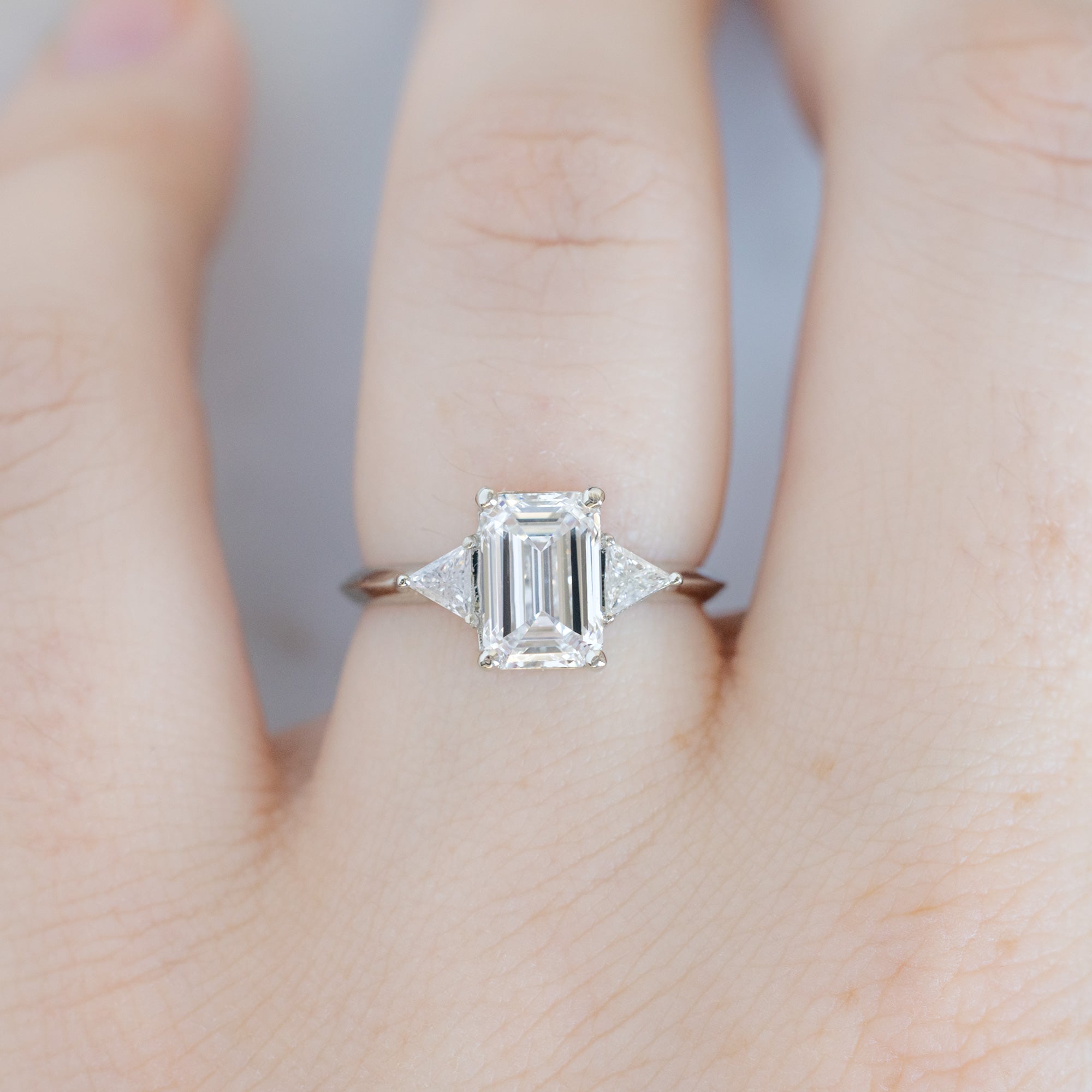 Alexis Russell  Engagement Rings The Jade Ring | 1.83ct Lab Grown Emerald Cut White Diamond in 14K White Gold