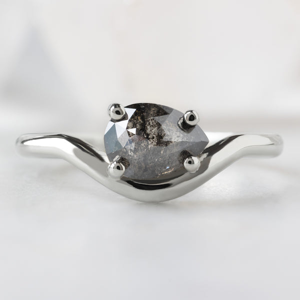 Alexis Russell  Engagement Rings The Wave Ring | .83ct Pear Black Diamond in 14K White Gold