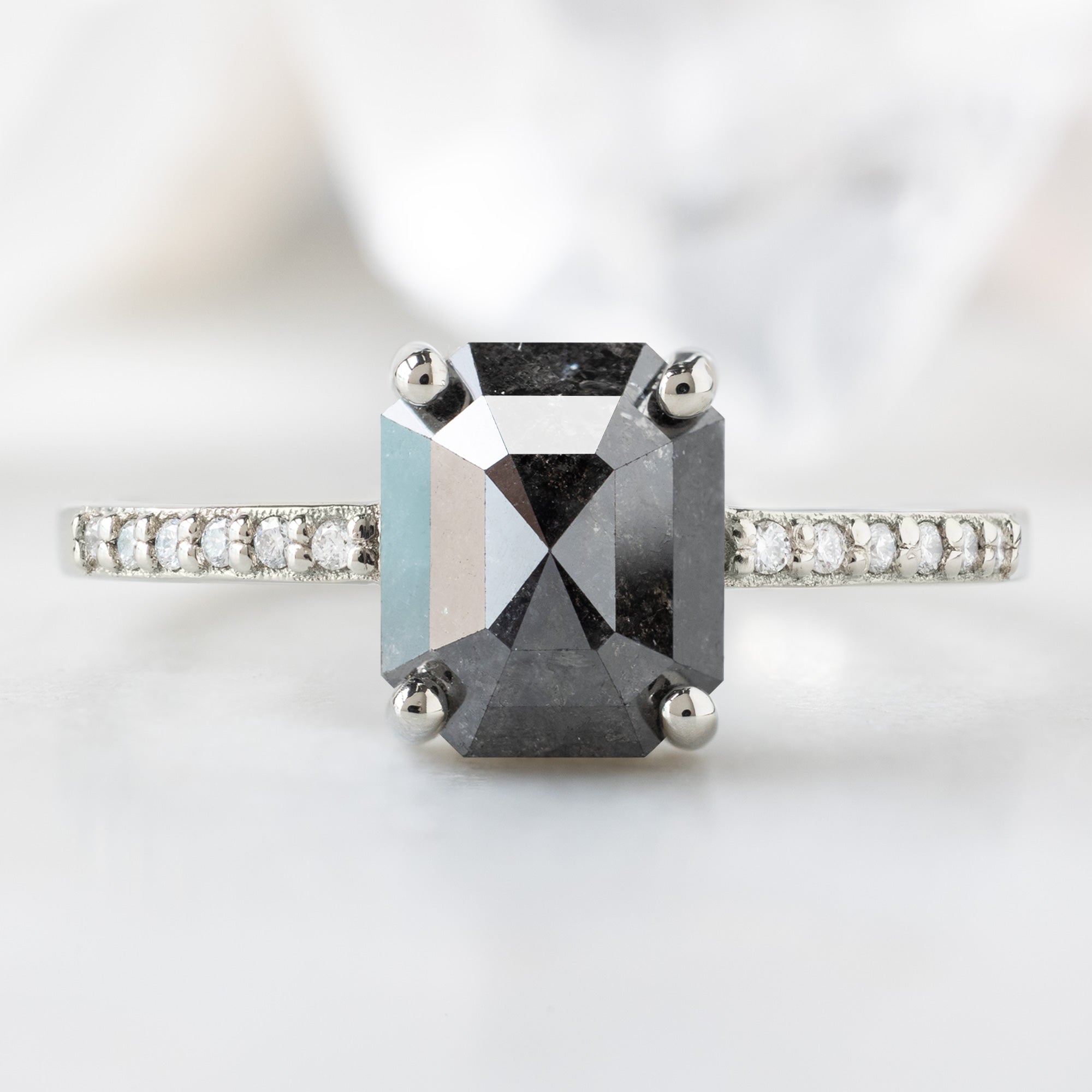 Alexis Russell  Engagement Rings The Willow Ring | Build Your Own Emerald Cut Black Diamond Engagement Ring