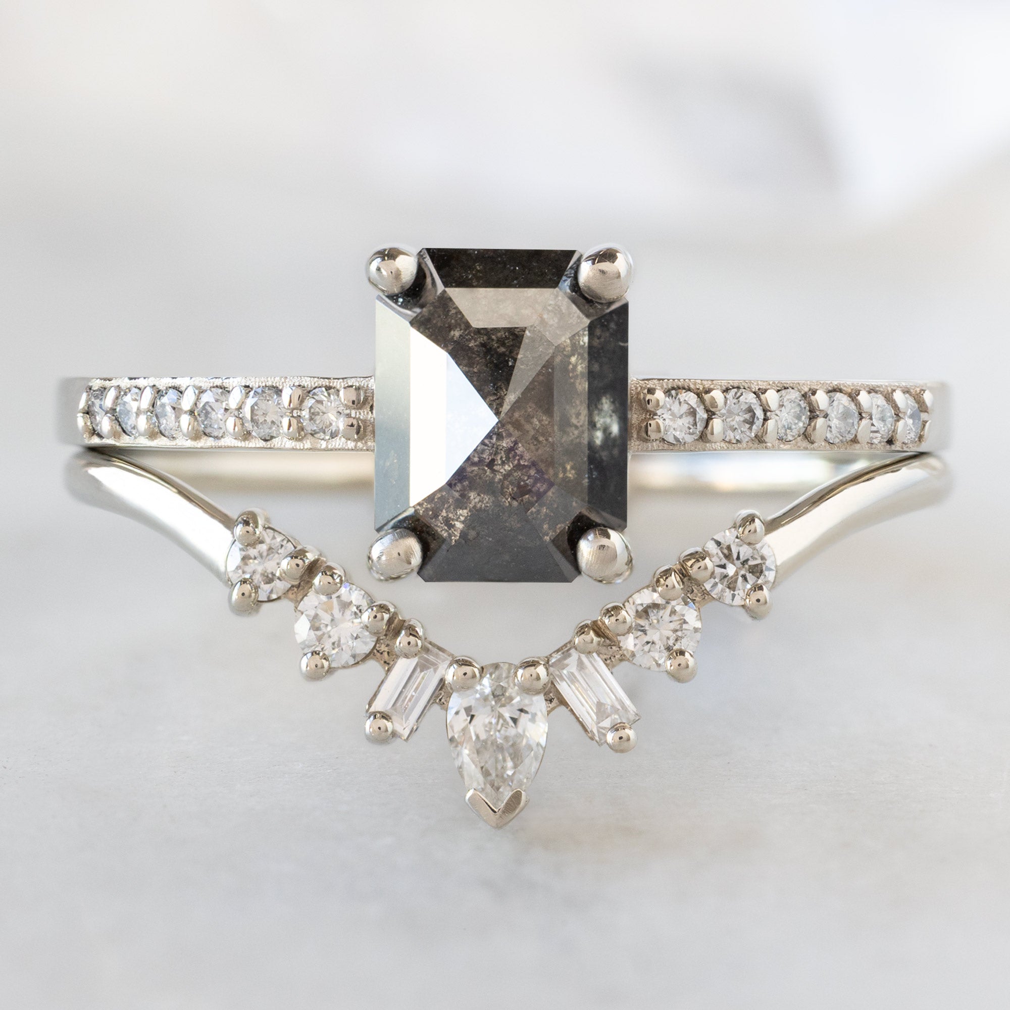 Alexis Russell  Engagement Rings The Willow Ring | Build Your Own Emerald Cut Black Diamond Engagement Ring