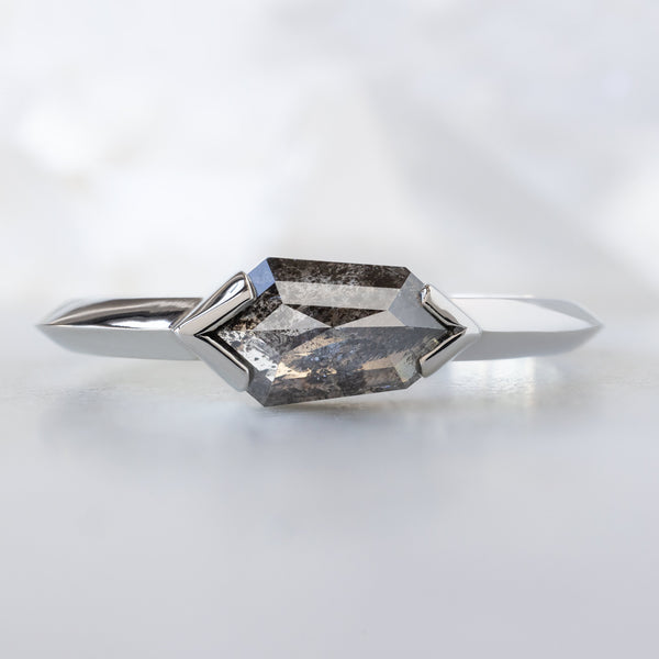 Alexis Russell  Engagement Rings The Sage Ring | .83ct Geometric Salt and Pepper Diamond in 14K White Gold