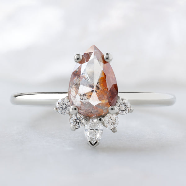 Alexis Russell  Engagement Rings The Aster Ring | 1.03ct Pear Red Diamond in 14K White Gold