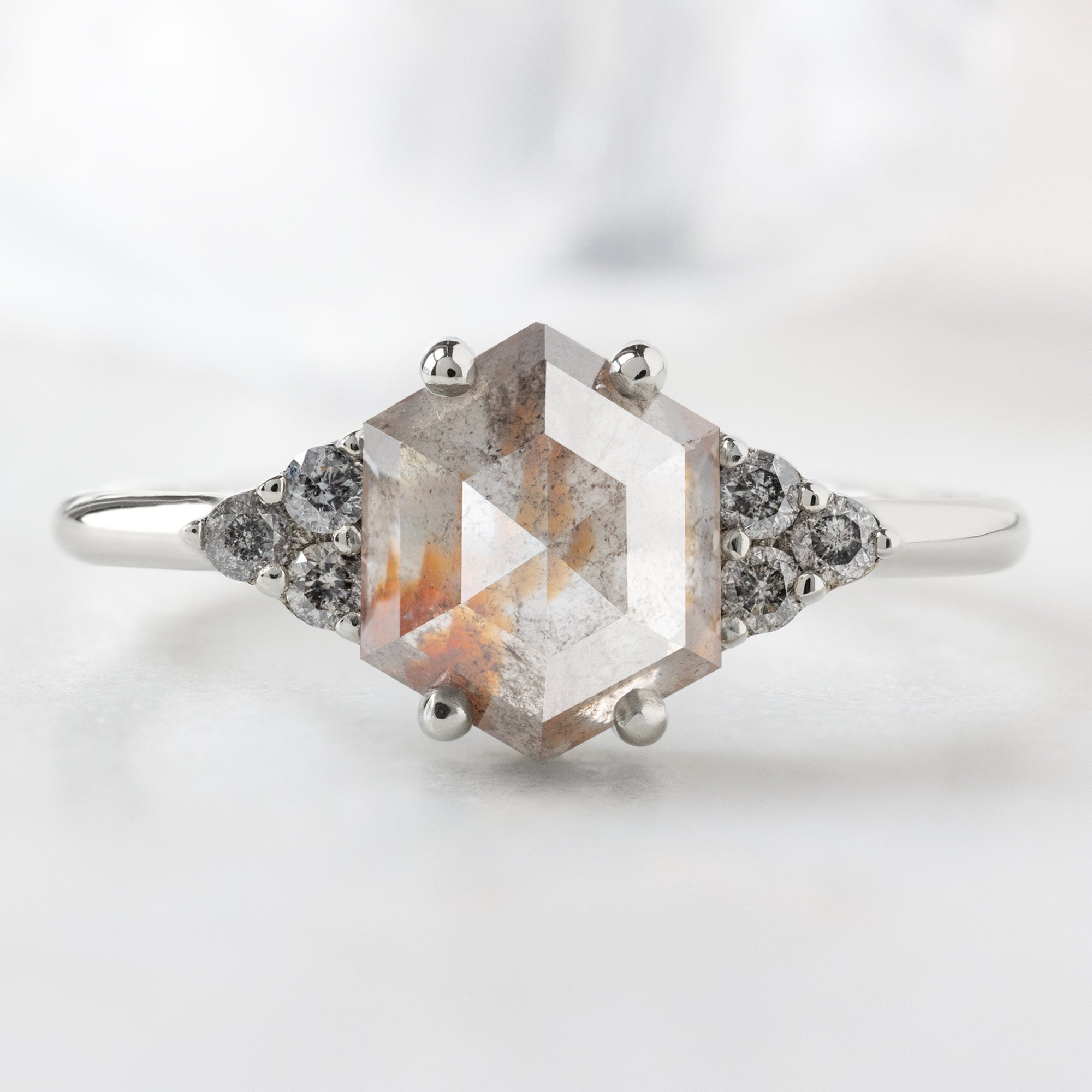 Alexis Russell  Engagement Rings The Ivy Ring | with a 1.8ct Hexagon Red Diamond in 14K White Gold