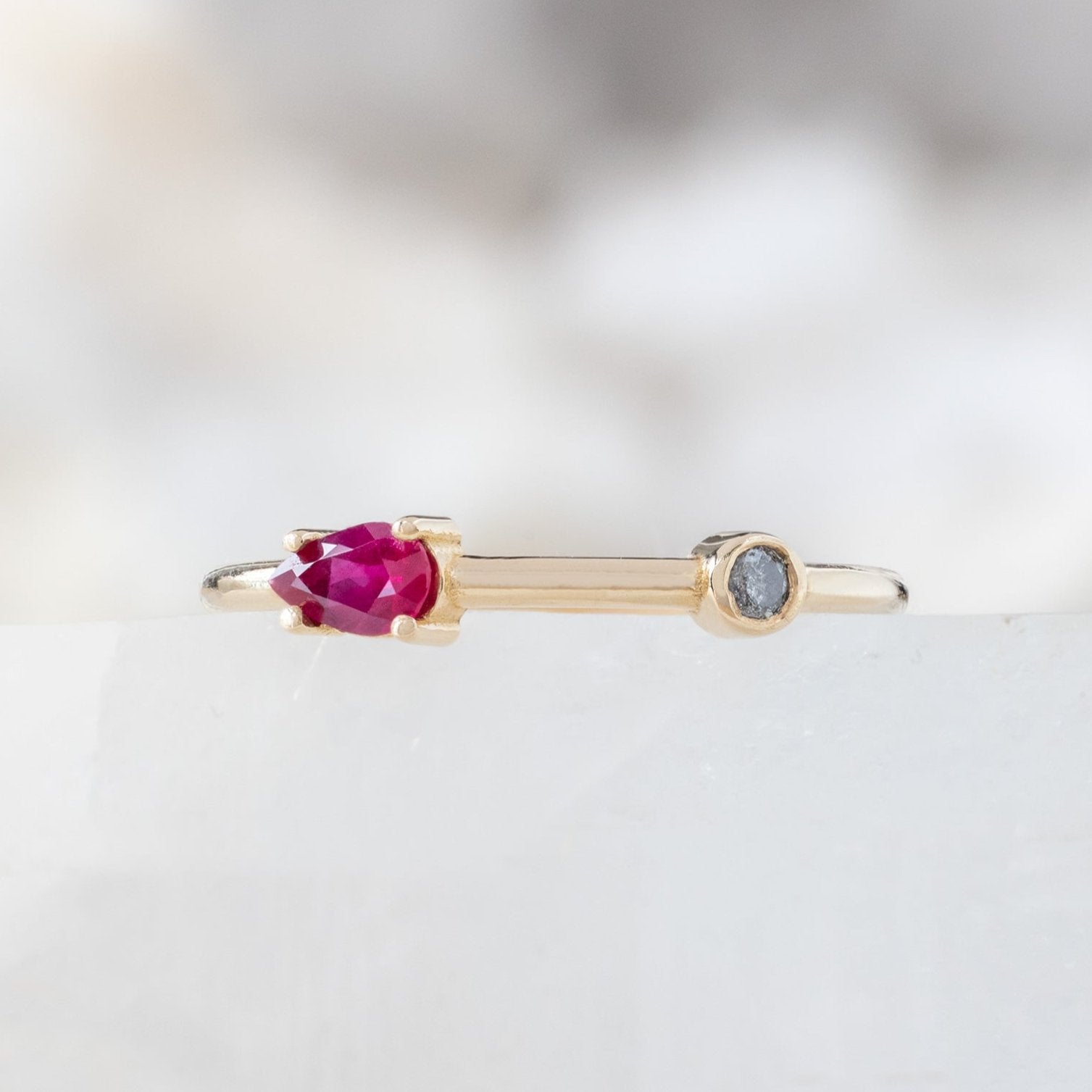 The Ruby + Diamond Horizon Ring | Yellow Gold