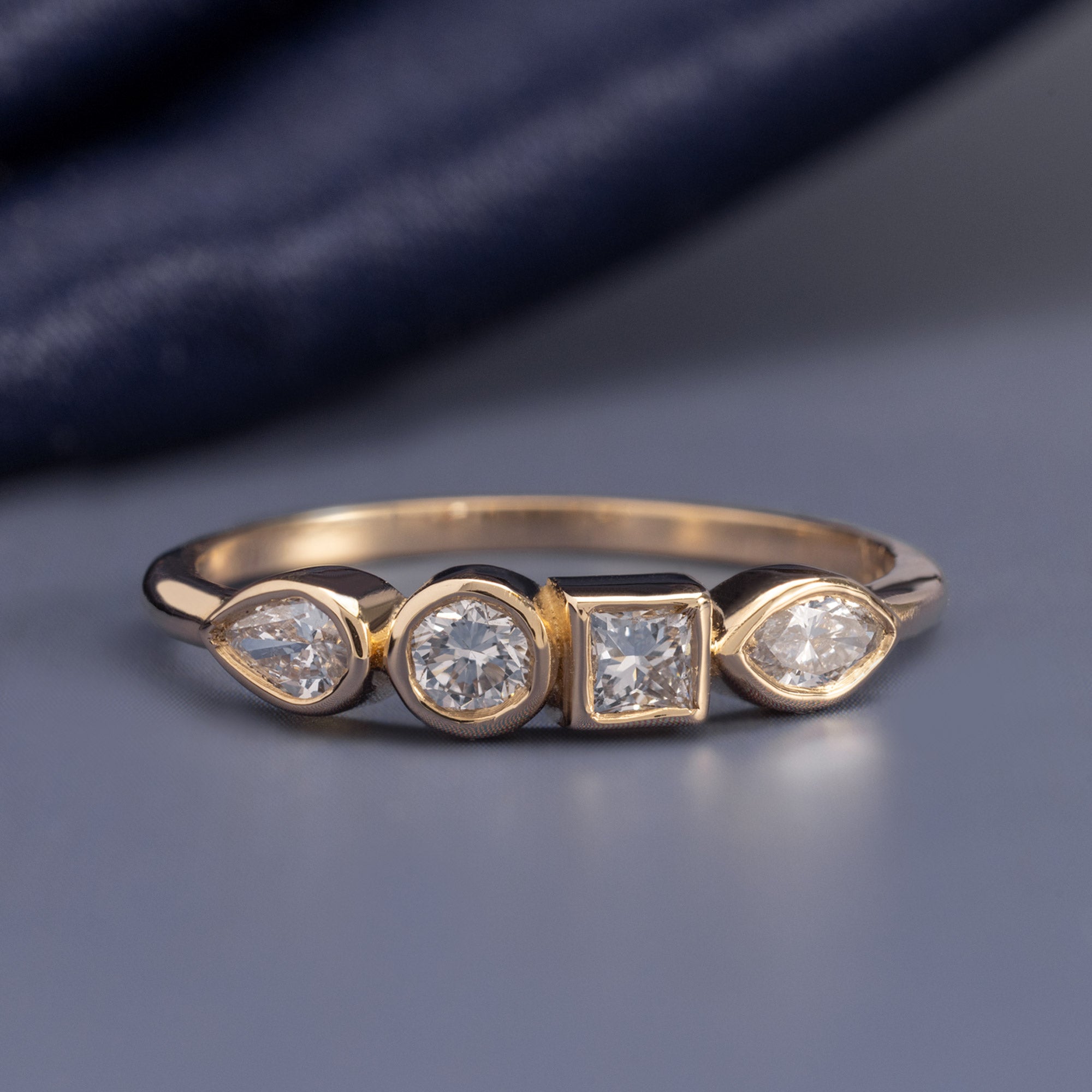 Diamond Squad Stacking Ring | Yellow Gold