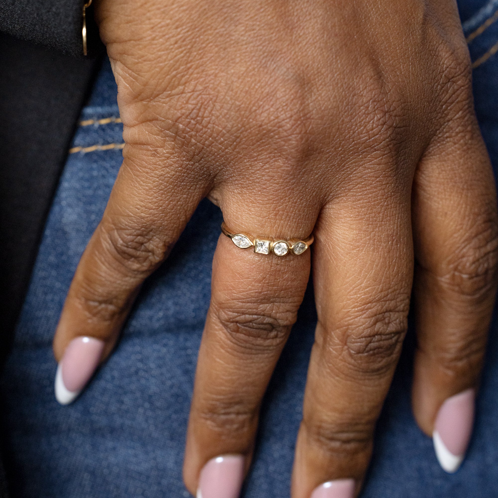 Diamond Squad Stacking Ring | Yellow Gold