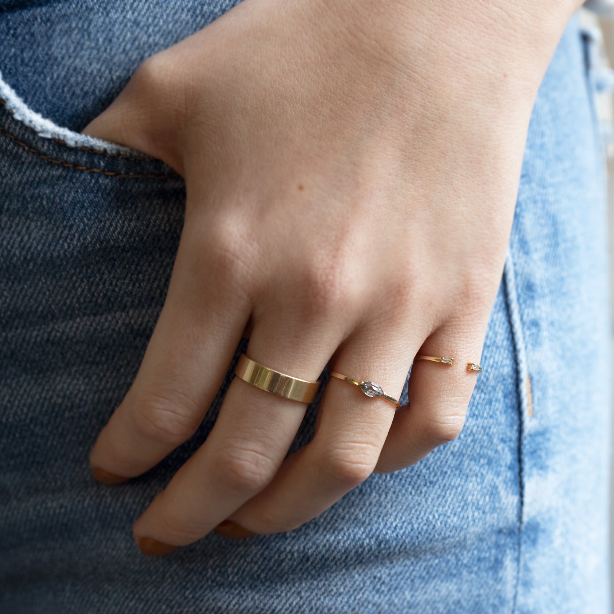 The Salt and Pepper Diamond Eye Ring | Yellow, Rose or White Gold