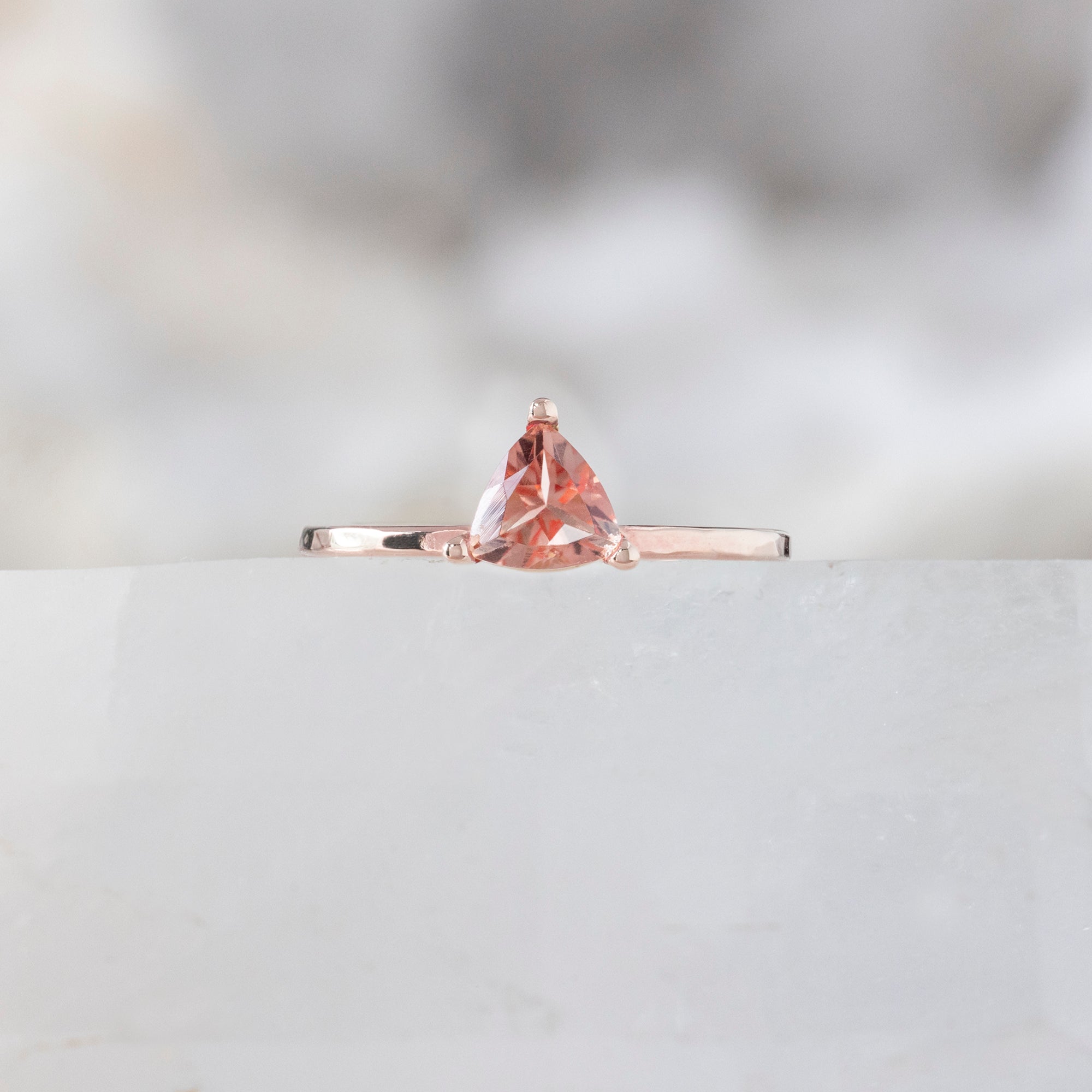 The Sunstone Trillion Stacking Ring | Yellow, Rose or White Gold