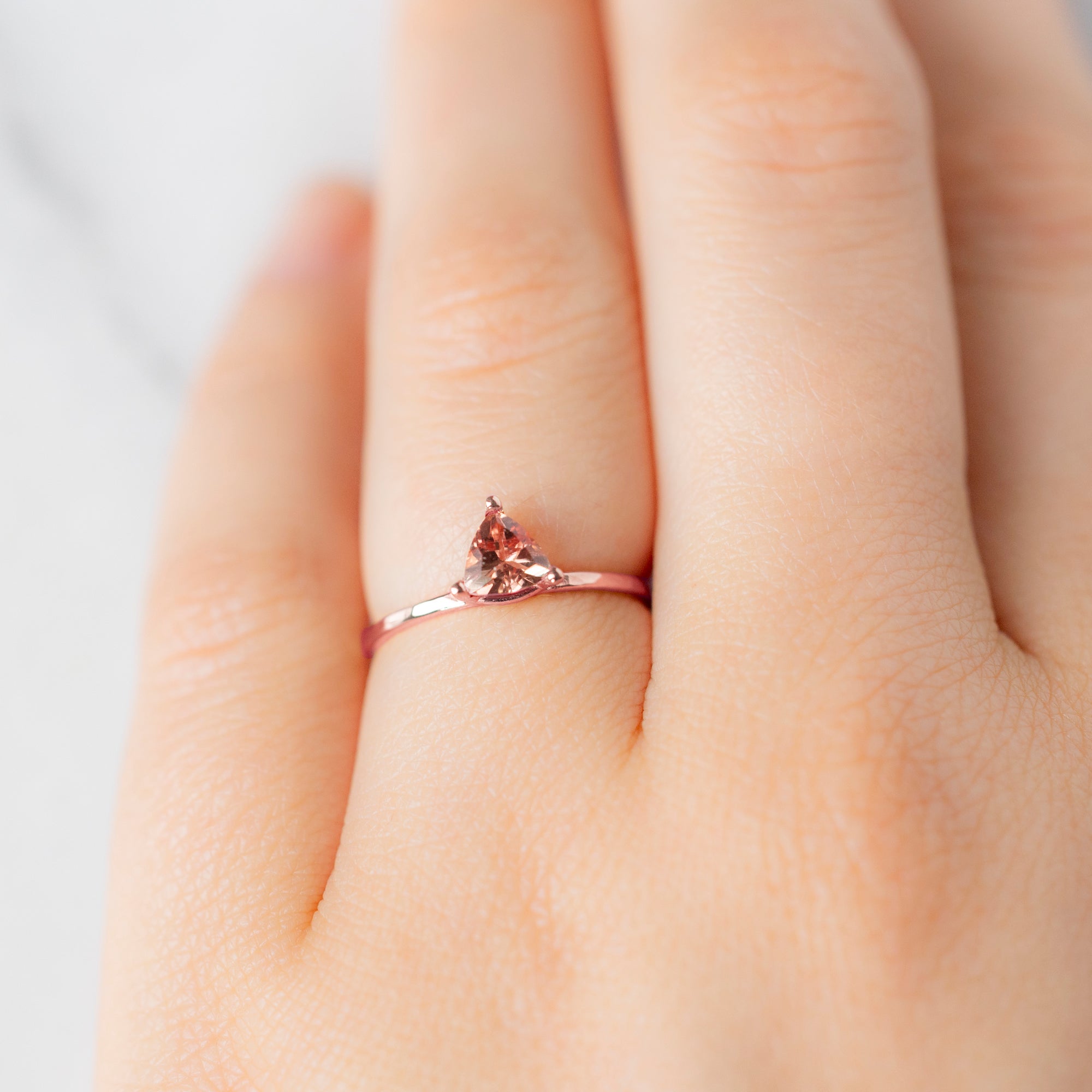 The Sunstone Trillion Stacking Ring | Yellow, Rose or White Gold