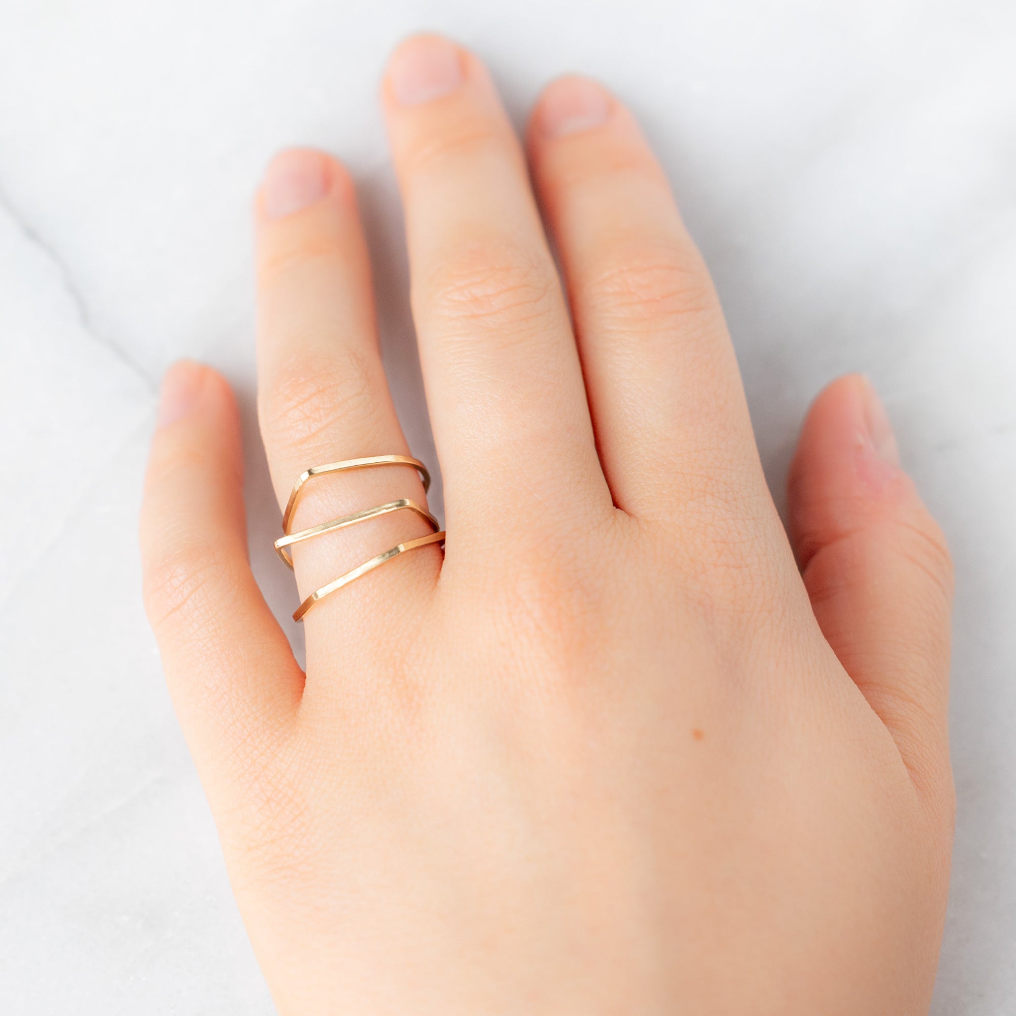 The Peak Stacking Ring | Yellow, Rose or Sterling Silver