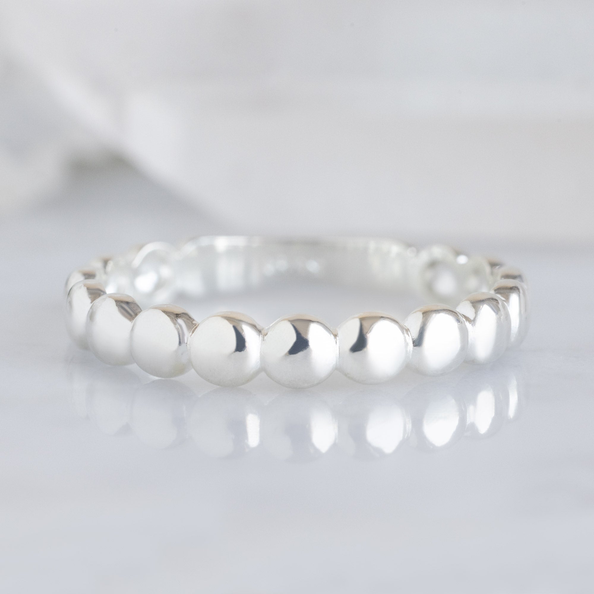 Alexis Russell  Rings Beaded Luxe Stacking Ring | Sterling Silver