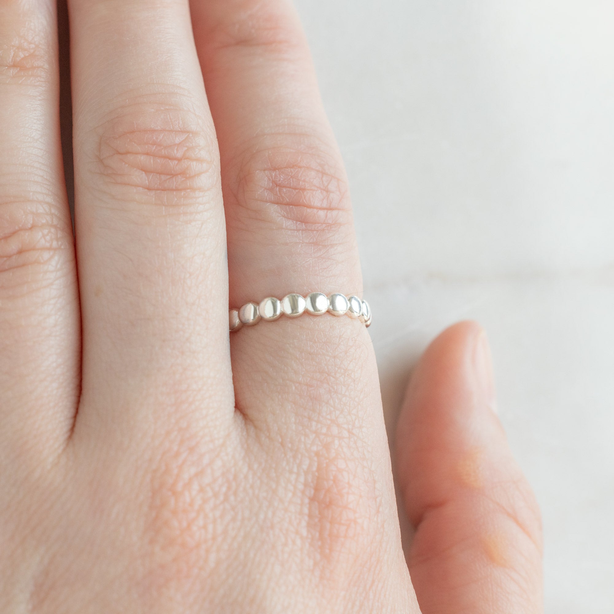 Alexis Russell  Rings Beaded Luxe Stacking Ring | Sterling Silver