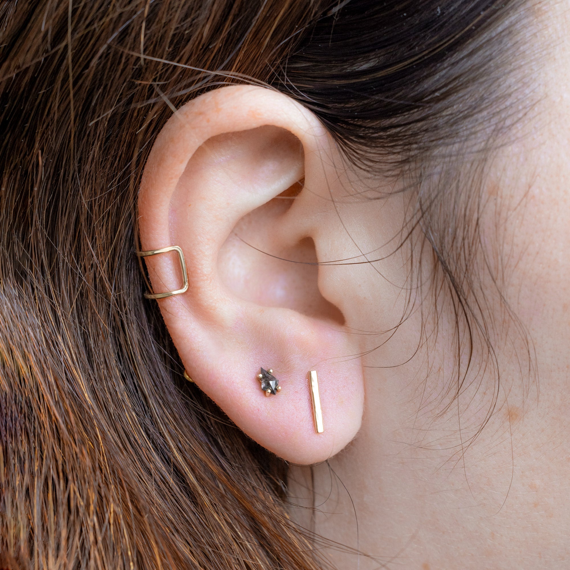 The Earscape Set in Yellow Gold on Model