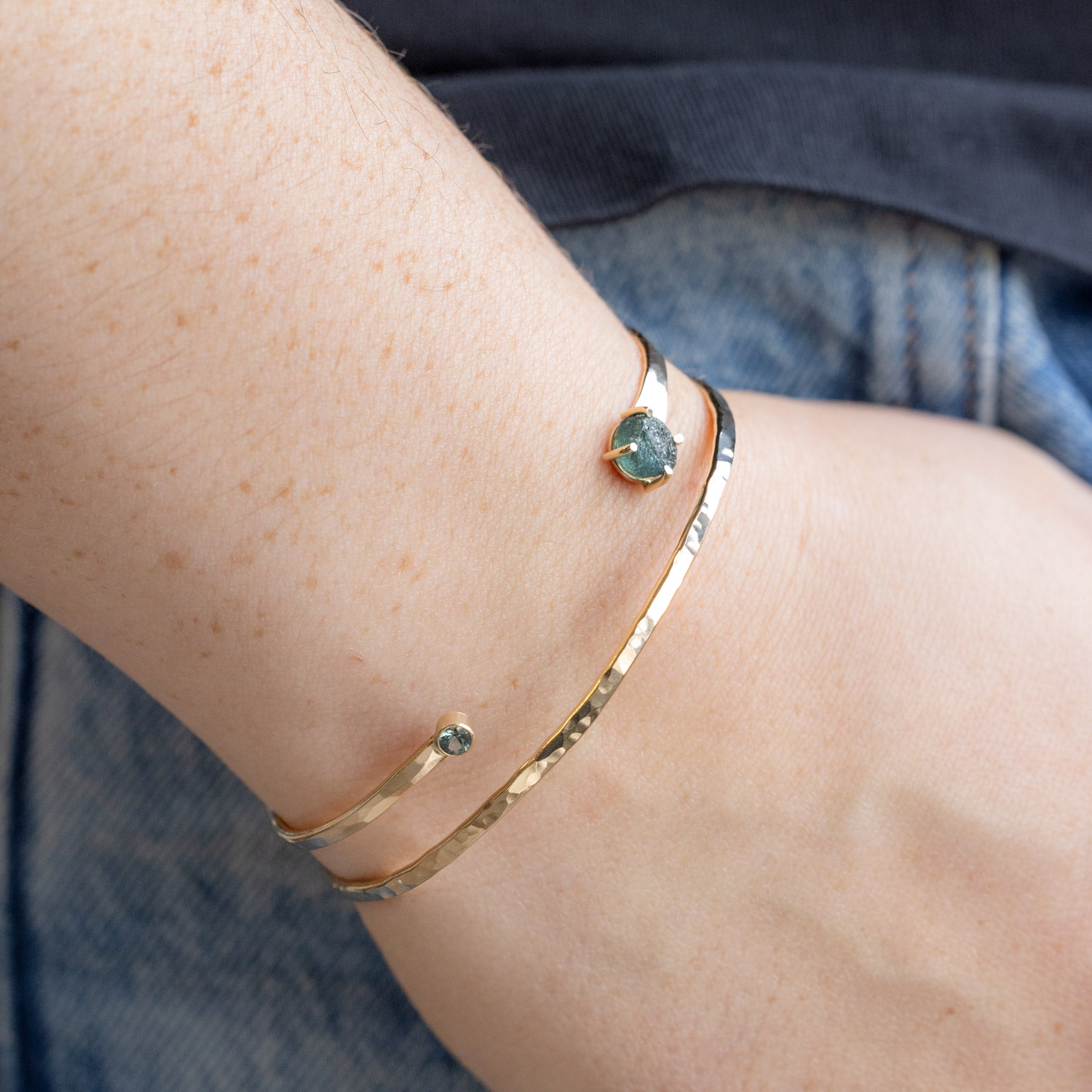 The Sapphire Cuff Set on Model