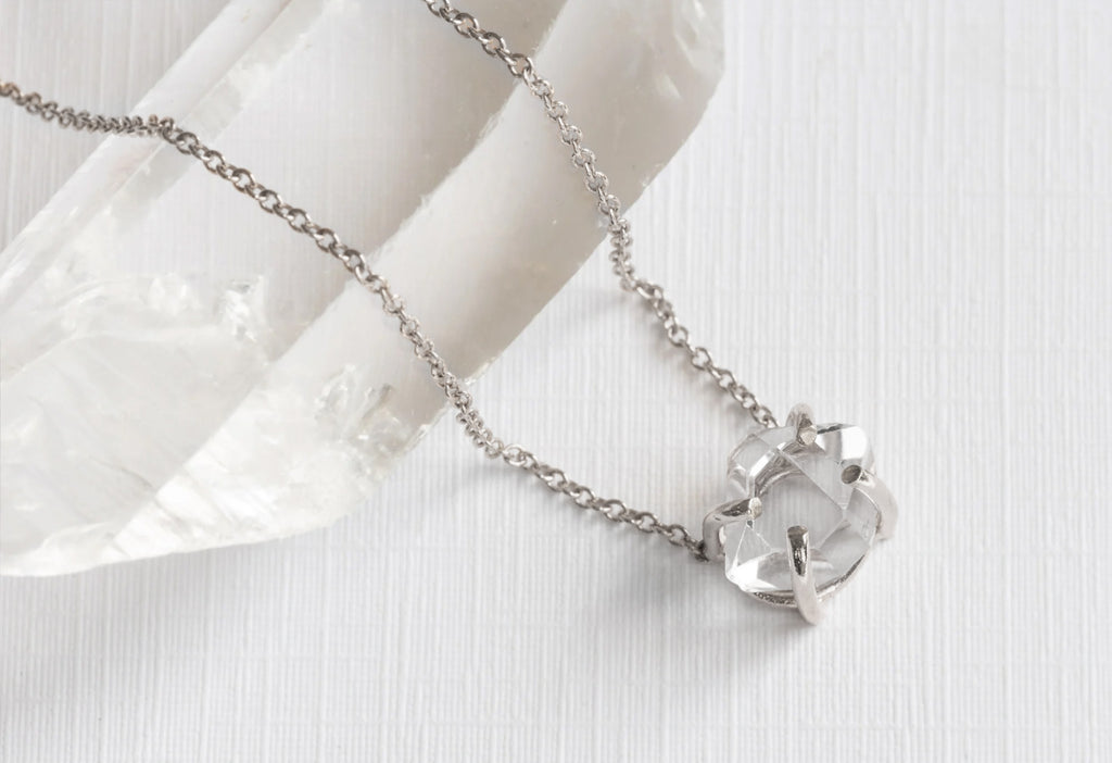 Herkimer Diamond Necklace-Sterling Silver