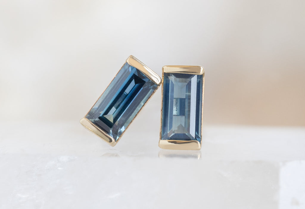 Montana Sapphire Baguette Studs