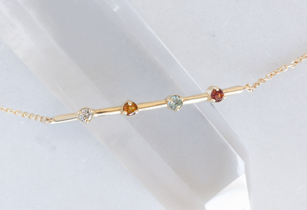 Custom Multi-Birthstone Bracelet Four Option on Crystal