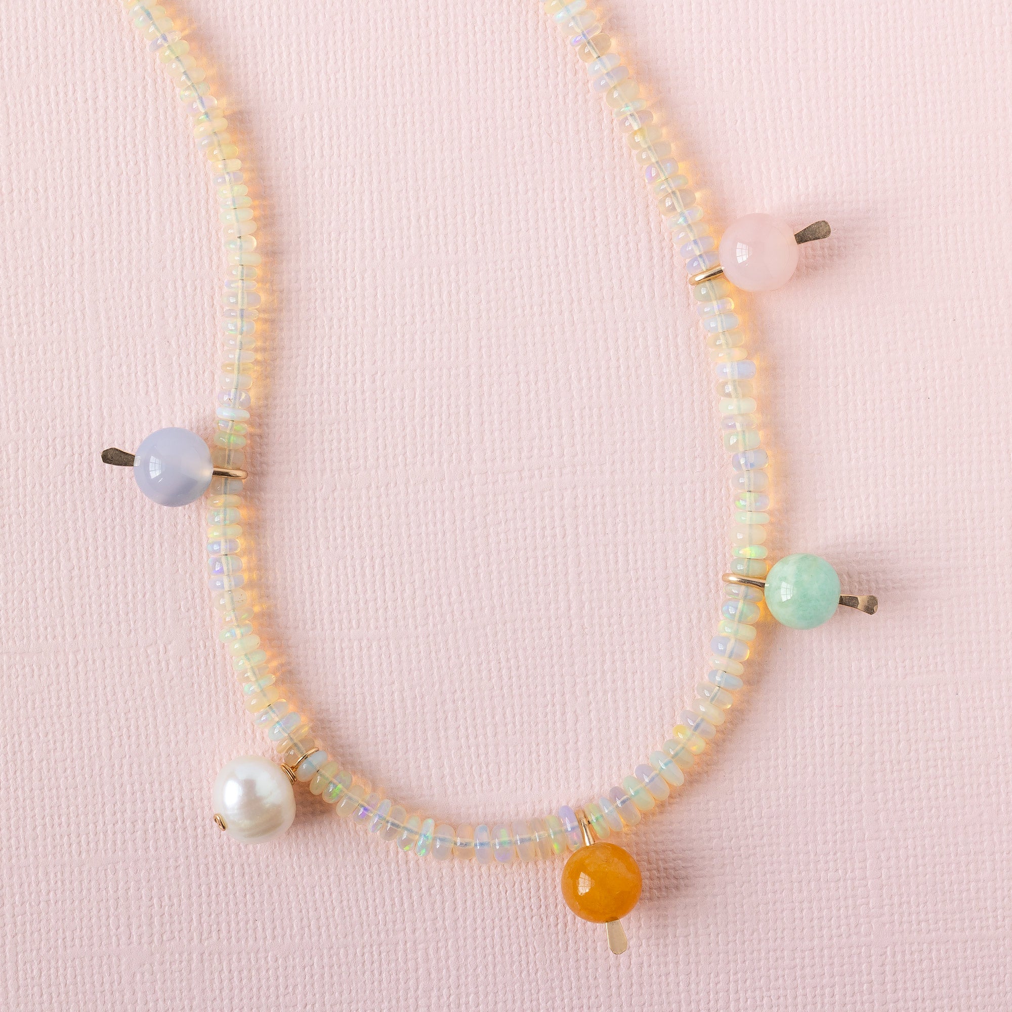 Alexis Russell  Necklaces Opal Gumball Beaded Necklace | Yellow Gold