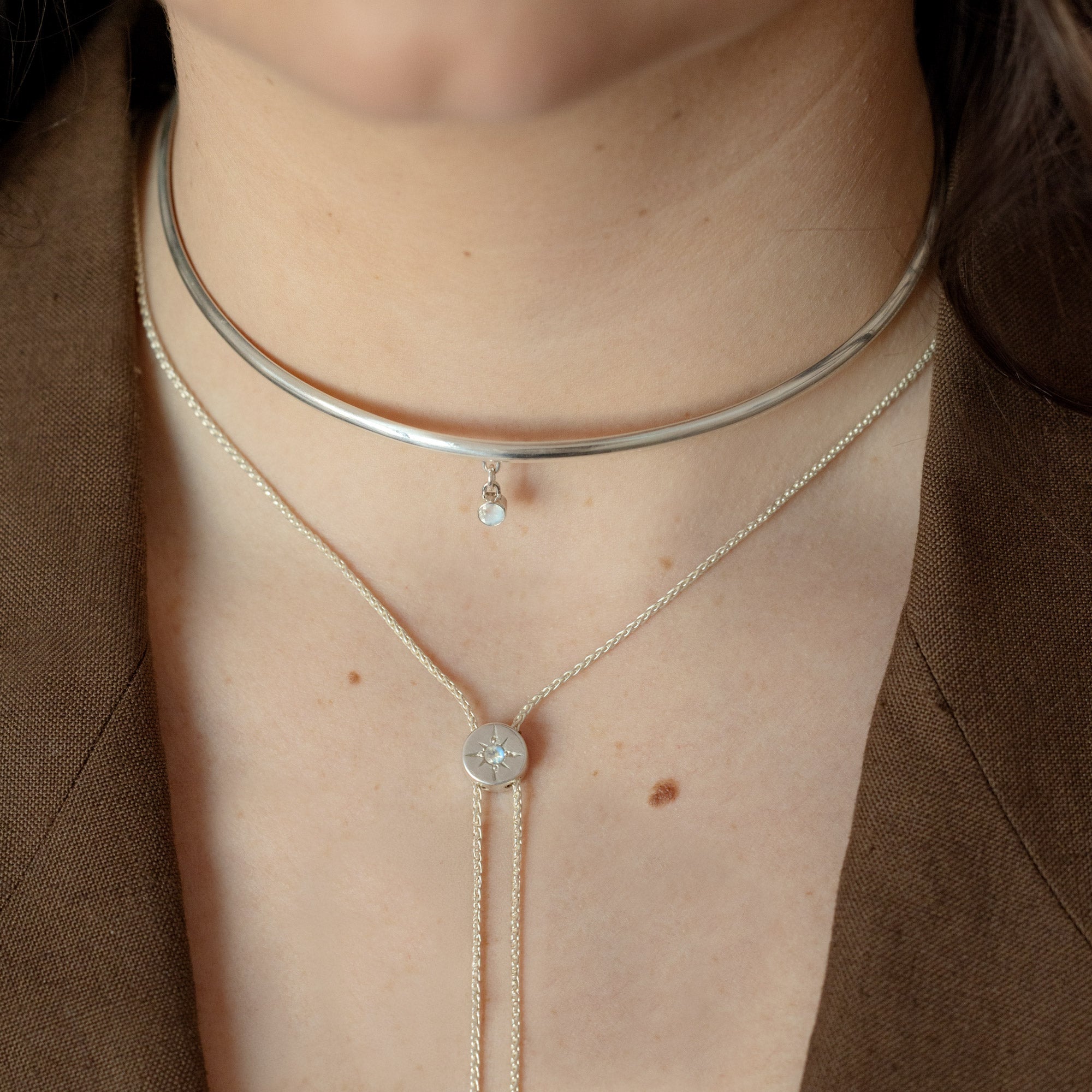 Alexis Russell  Necklaces The Amethyst Birthstone Bolo Lariat in Sterling Silver