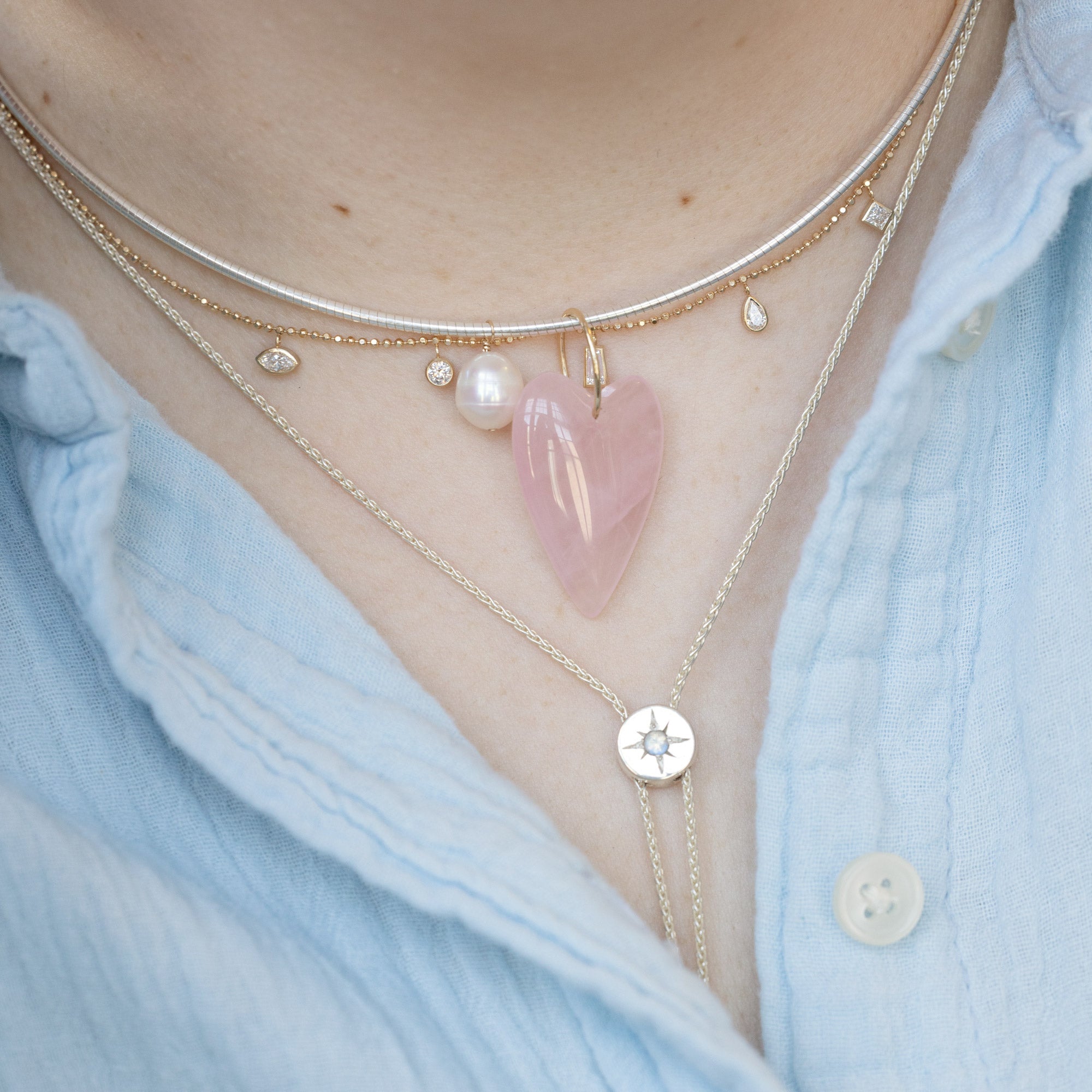 Alexis Russell  Necklaces Gemstone Talisman Collar Necklace | Sterling Silver