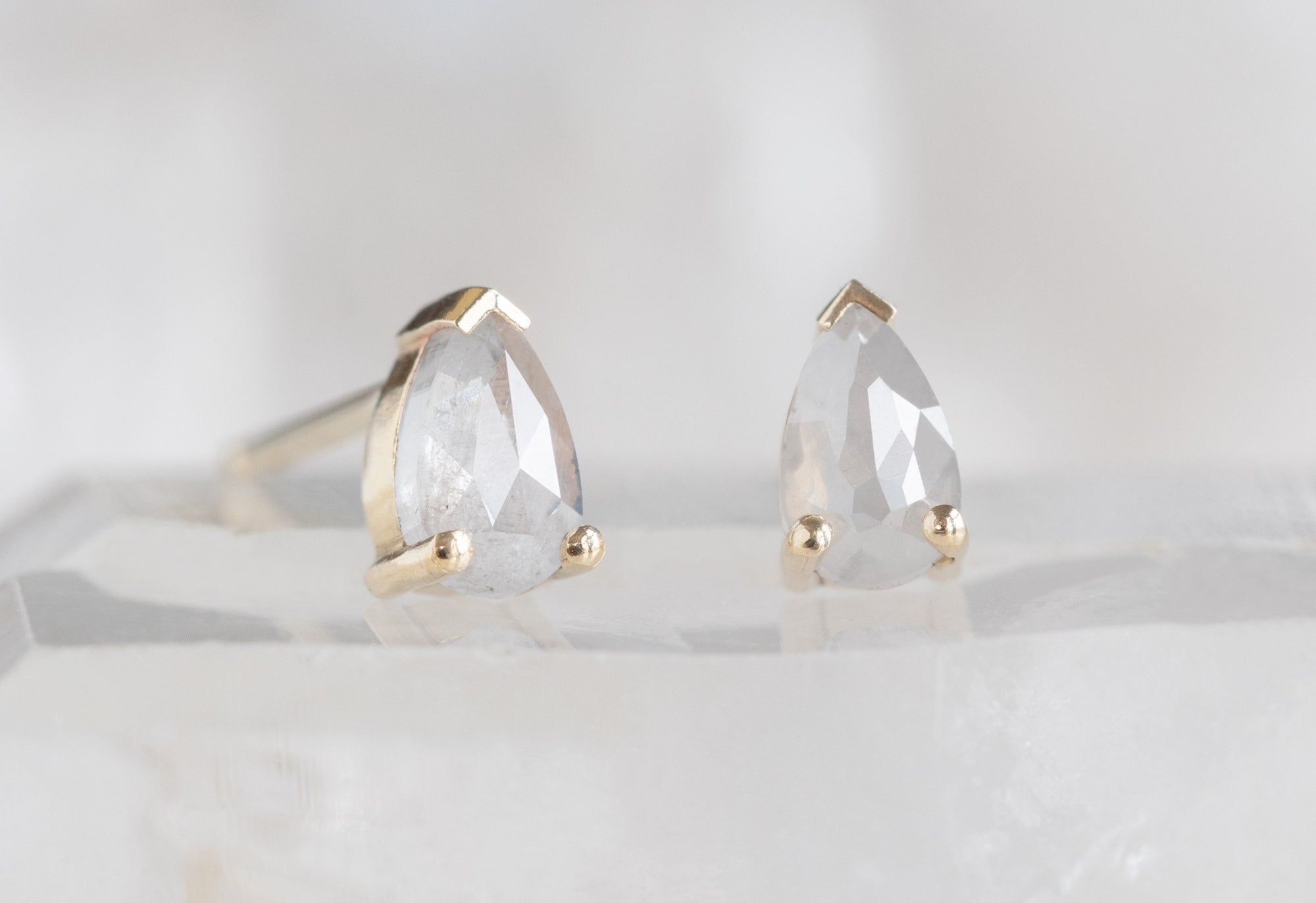 Rose cut on sale diamond stud earrings
