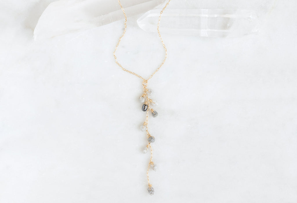 Rough Diamond Cascade Necklace