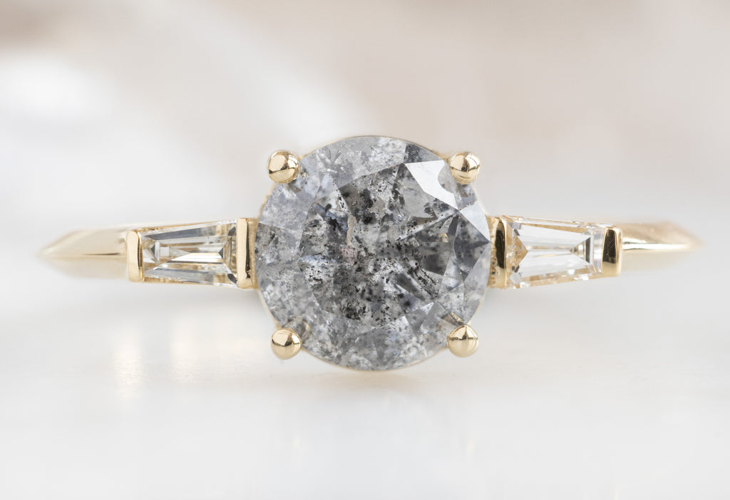 The Ash Ring with a Round Salt and Pepper Diamond