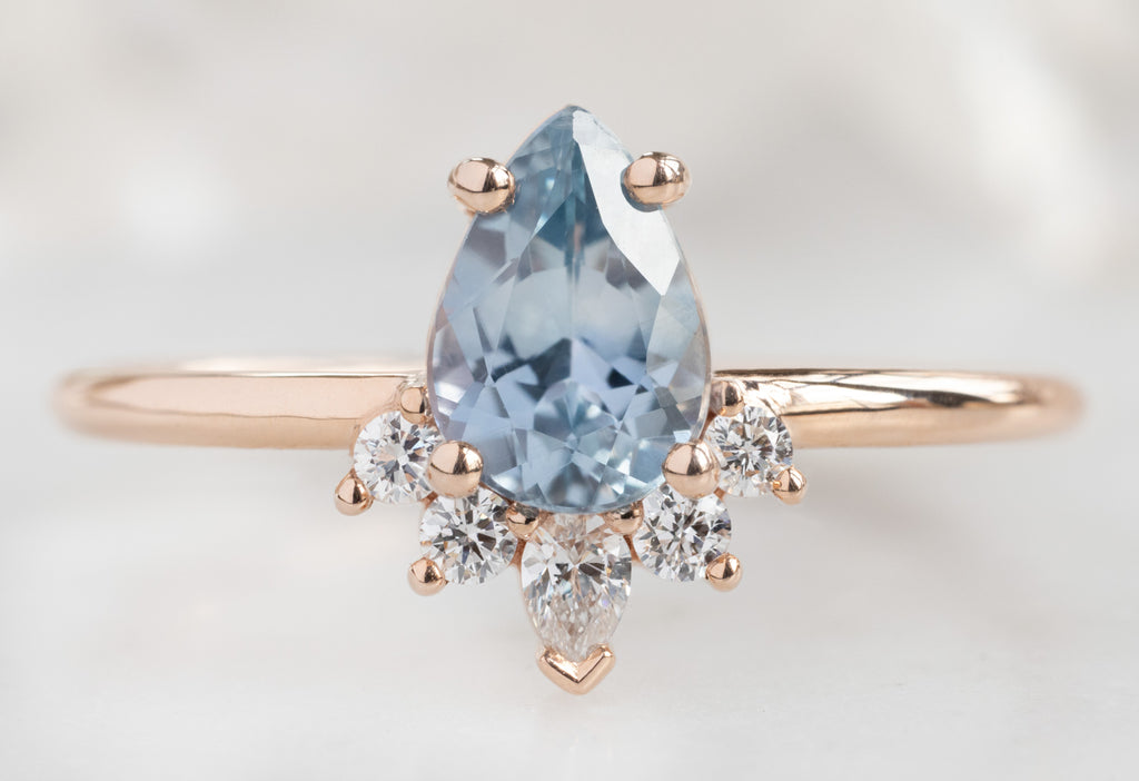 The Aster Ring with a Pear-Cut Montana Sapphire