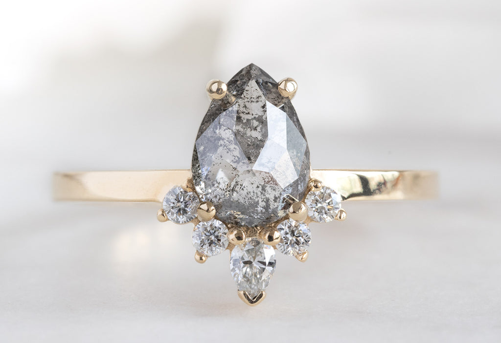 The Aster Ring with a Rose-Cut Grey Diamond