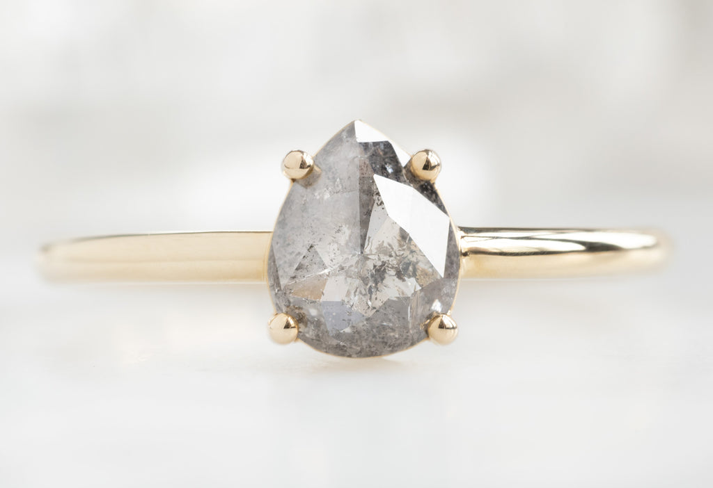 The Bryn Ring with a Rose-Cut Salt and Pepper Diamond