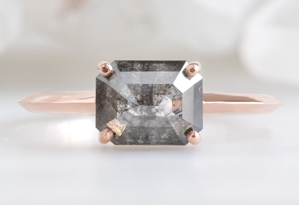 The Bryn Ring with an Emerald-Cut Black Diamond