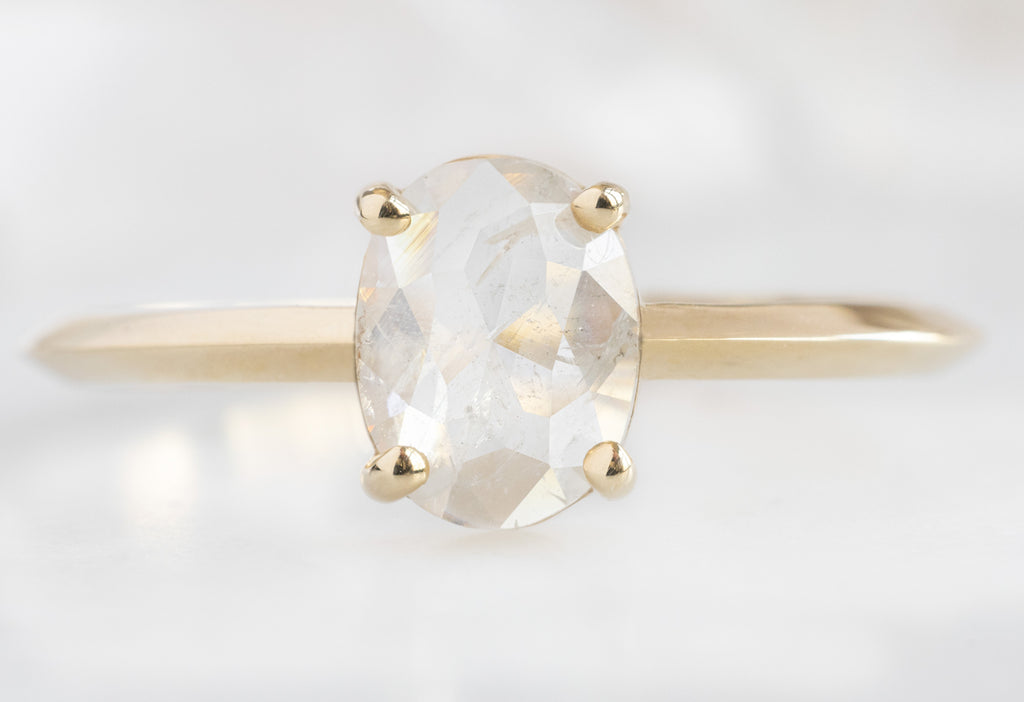 The Bryn Ring with an Oval-Cut Icy-White Diamond