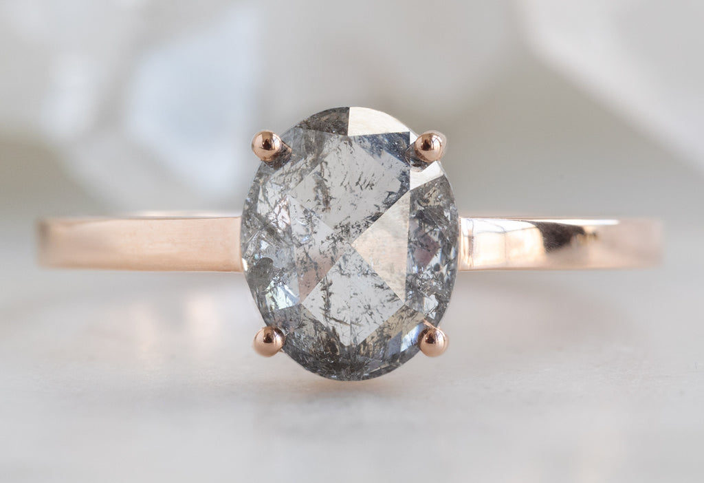The Bryn Ring with an Oval-Cut Salt and Pepper Diamond