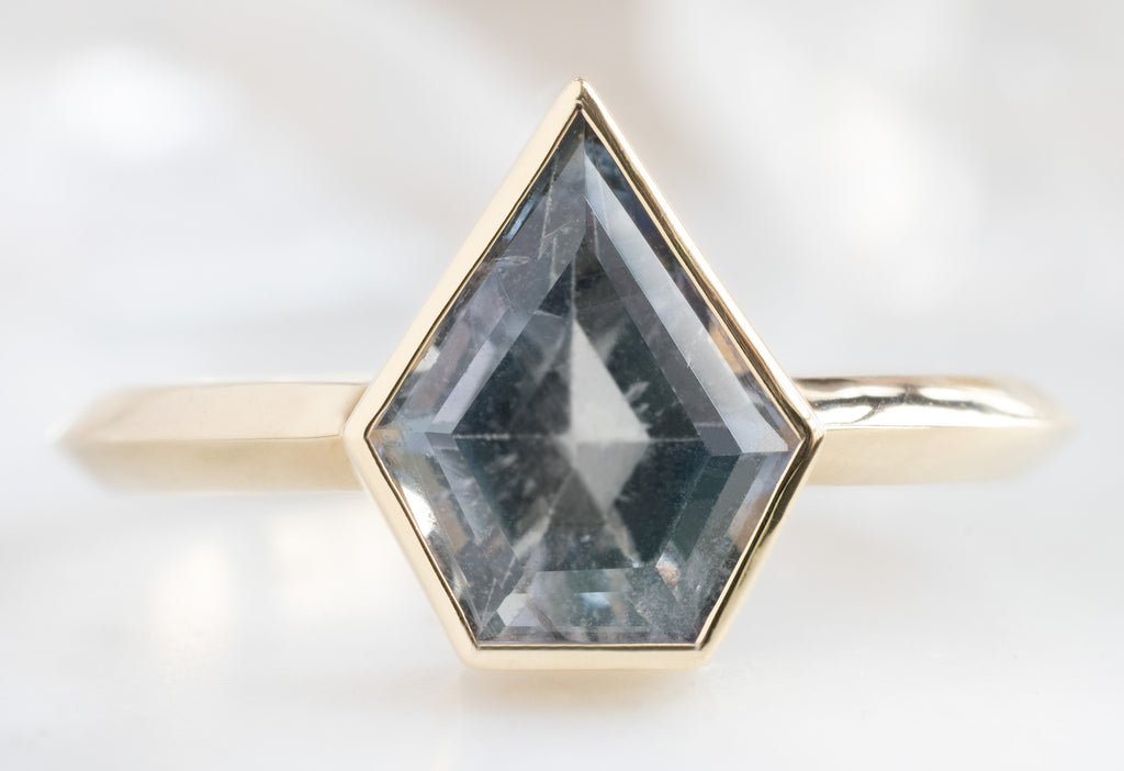 The Hazel Ring with a Shield-Cut Sapphire